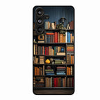Colorful Bookshelf Art Glass Case Cover for Samsung Galaxy M55S 5G