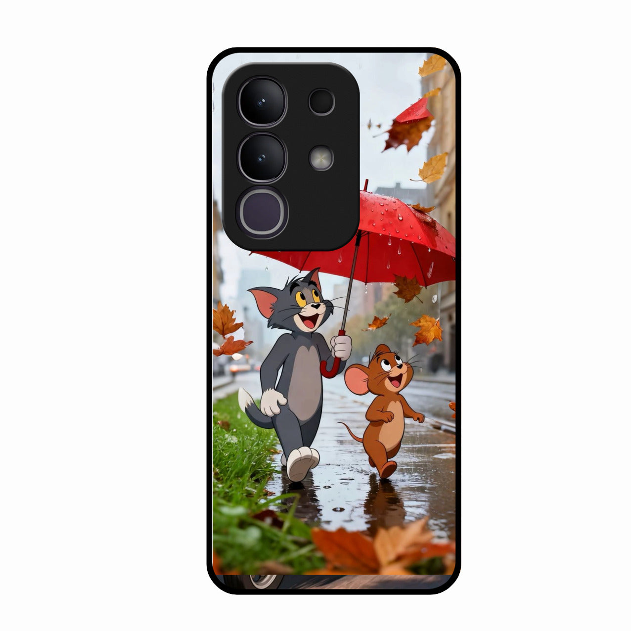 Rainy Day Cartoon Glass Phone Case for Vivo T4X 5G