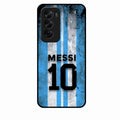 Blue Stripes Number 10 Football Glass Phone Case for Oppo Reno 12 Pro 5G