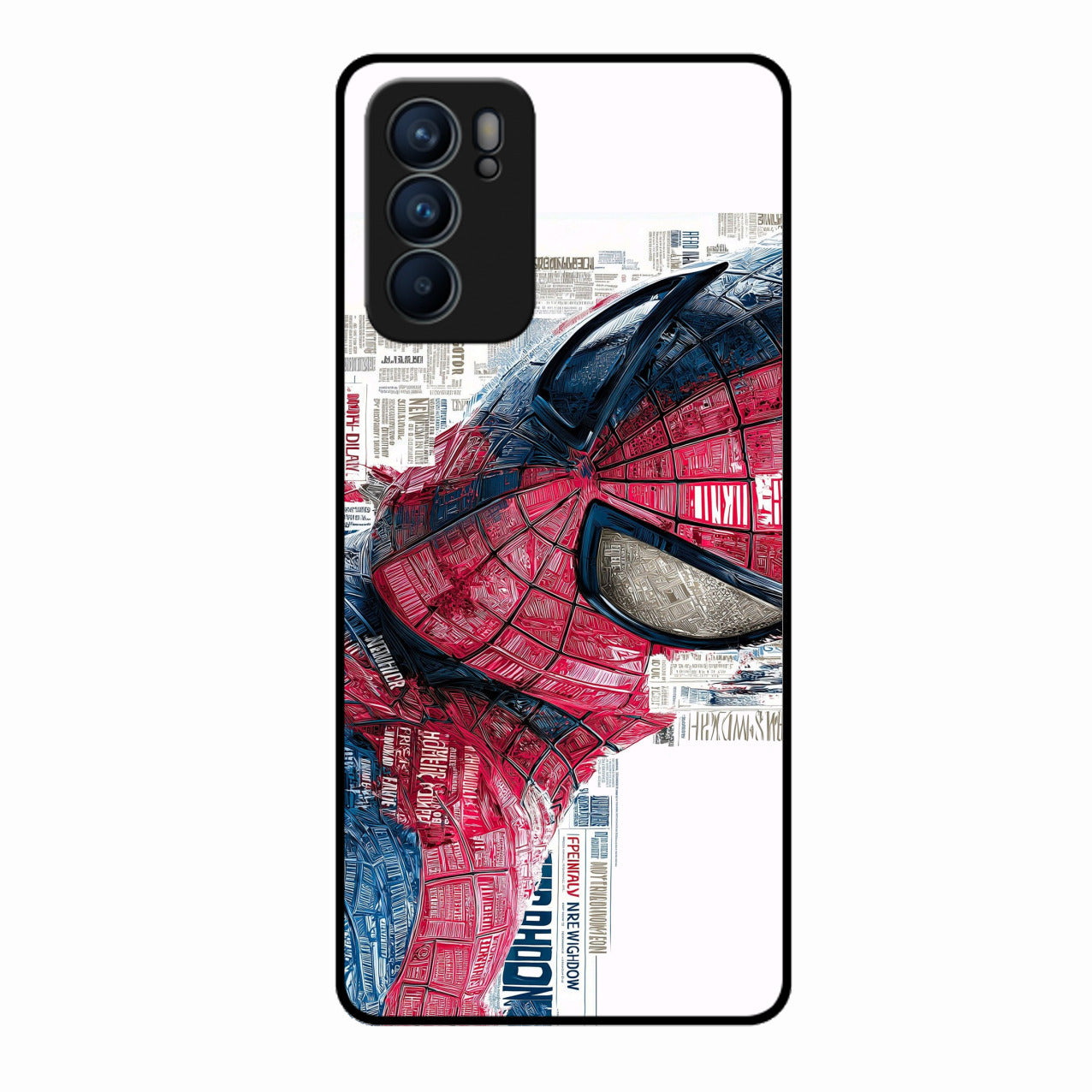 Red Blue Web Hero Glass Phone Cover for Oppo Reno 6 5G