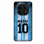Blue Stripes Number 10 Football Glass Phone Case for Redmi Note 15 5G