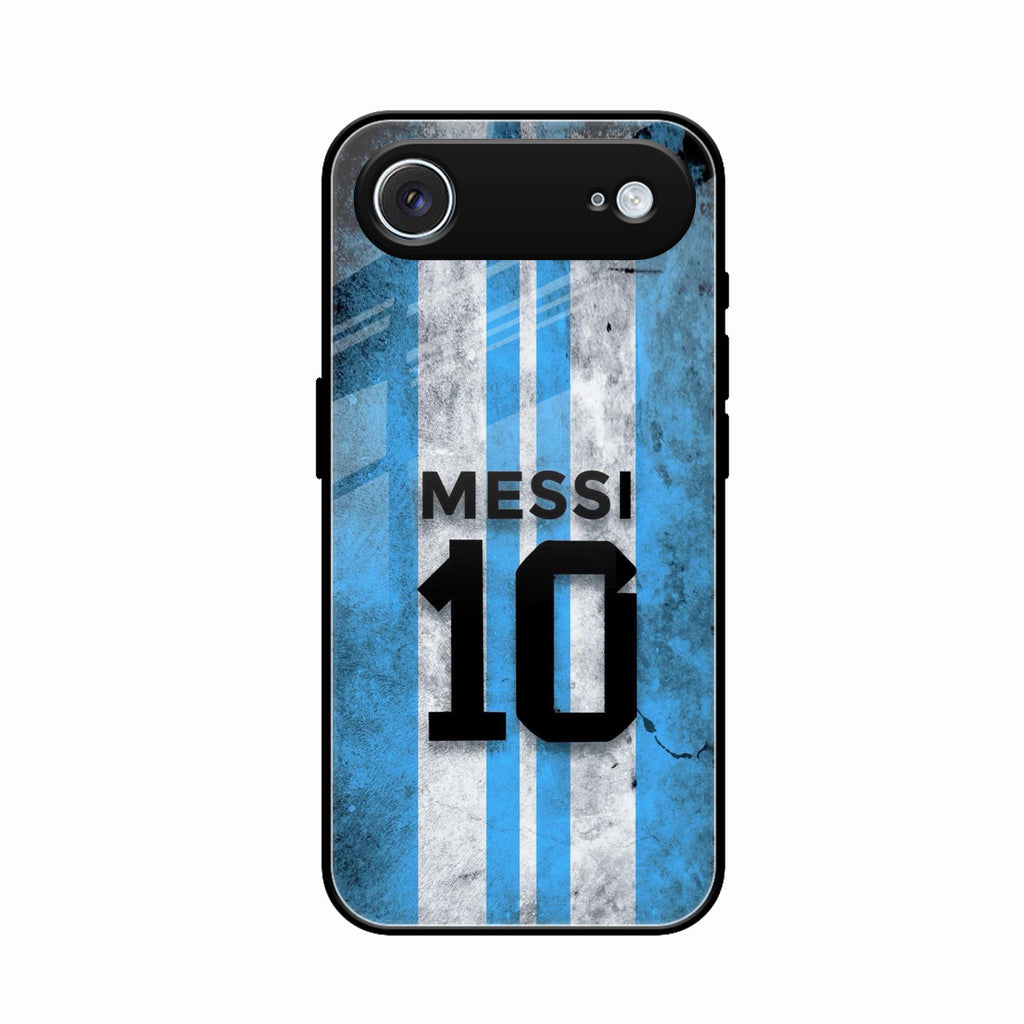 Blue Stripes Number 10 Football Glass Phone Case for iPhone Air