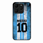 Blue Stripes Number 10 Football Glass Phone Case for Realme 15T 5G