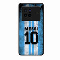 Blue Stripes Number 10 Football Glass Phone Case for Vivo X80 5G