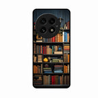 Colorful Bookshelf Art Glass Case Cover for Oneplus 13 5G