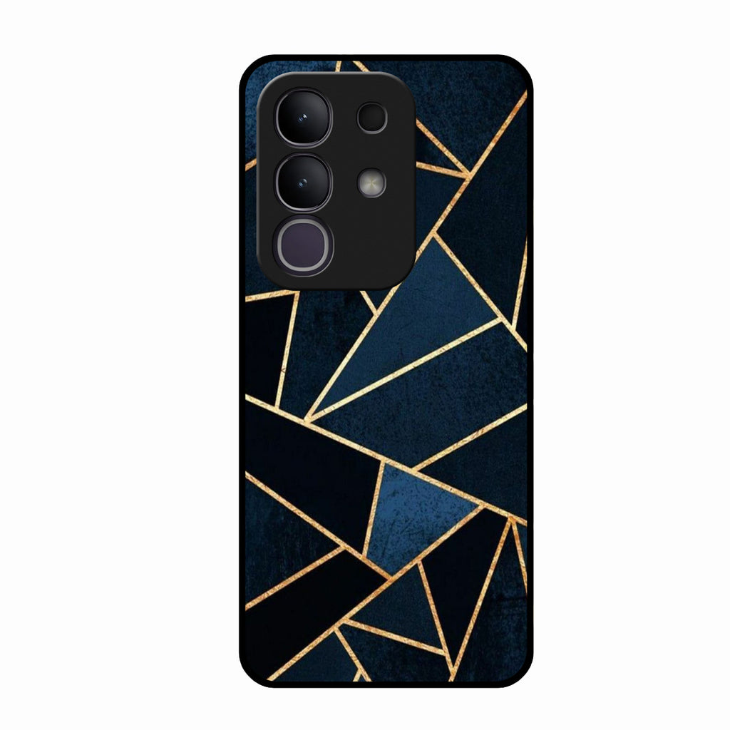 Midnight Gold Geometric Premium Glass Phone Case for Vivo T4X 5G