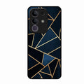 Midnight Gold Geometric Premium Glass Phone Case for Vivo T4X 5G
