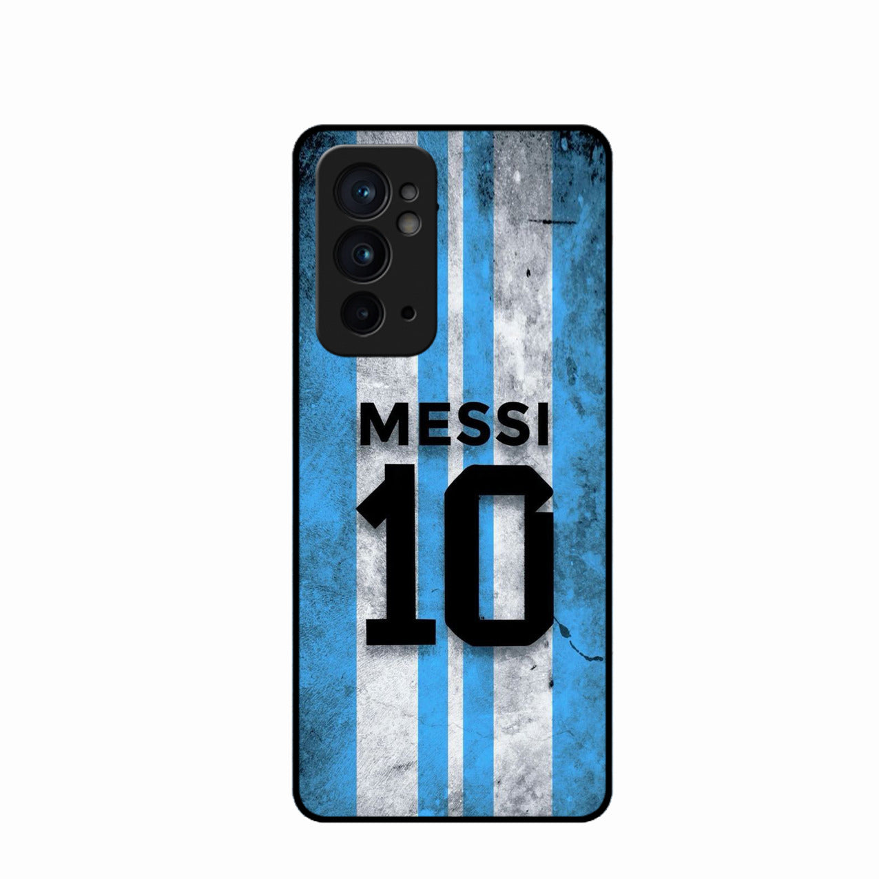 Blue Stripes Number 10 Football Glass Phone Case for Oneplus 9Rt 5G