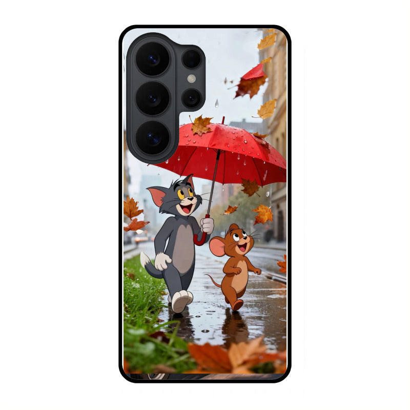 Rainy Day Cartoon Glass Phone Case for Samsung Galaxy S26 Ultra 5G