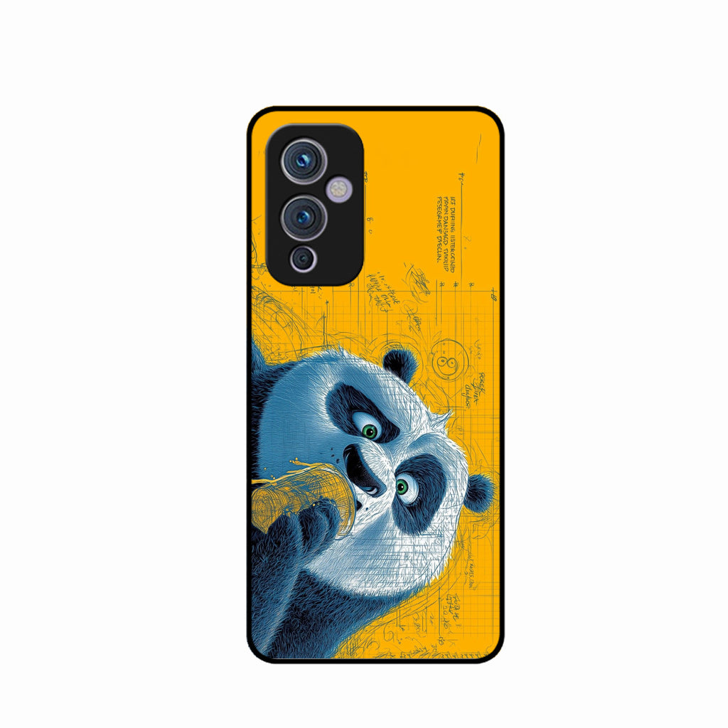 Cute Panda Sketch Premium Glass Phone Case for Oneplus 9 5G