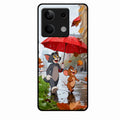Rainy Day Cartoon Glass Phone Case for Redmi Note 13 5G