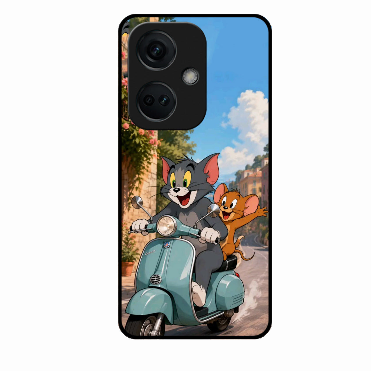 Cartoon Scooter Adventure Premium Glass Phone Case for Oneplus Nord Ce 3 5G