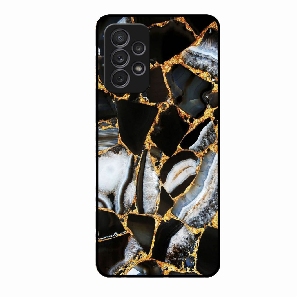 Black Gold Marble Glass Phone Case for Samsung Galaxy A53 5G - ShopOnCliQ