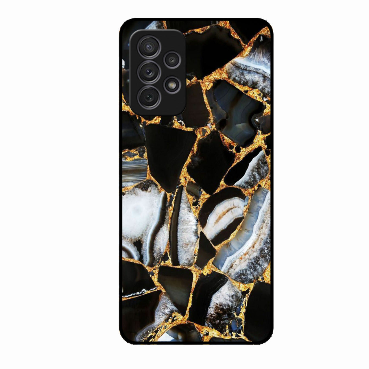 Black Gold Marble Glass Phone Case for Samsung Galaxy A53 5G