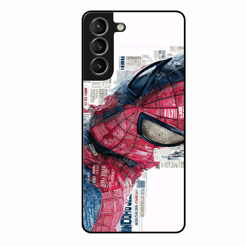 Red Blue Web Hero Glass Phone Cover for Samsung Galaxy S21