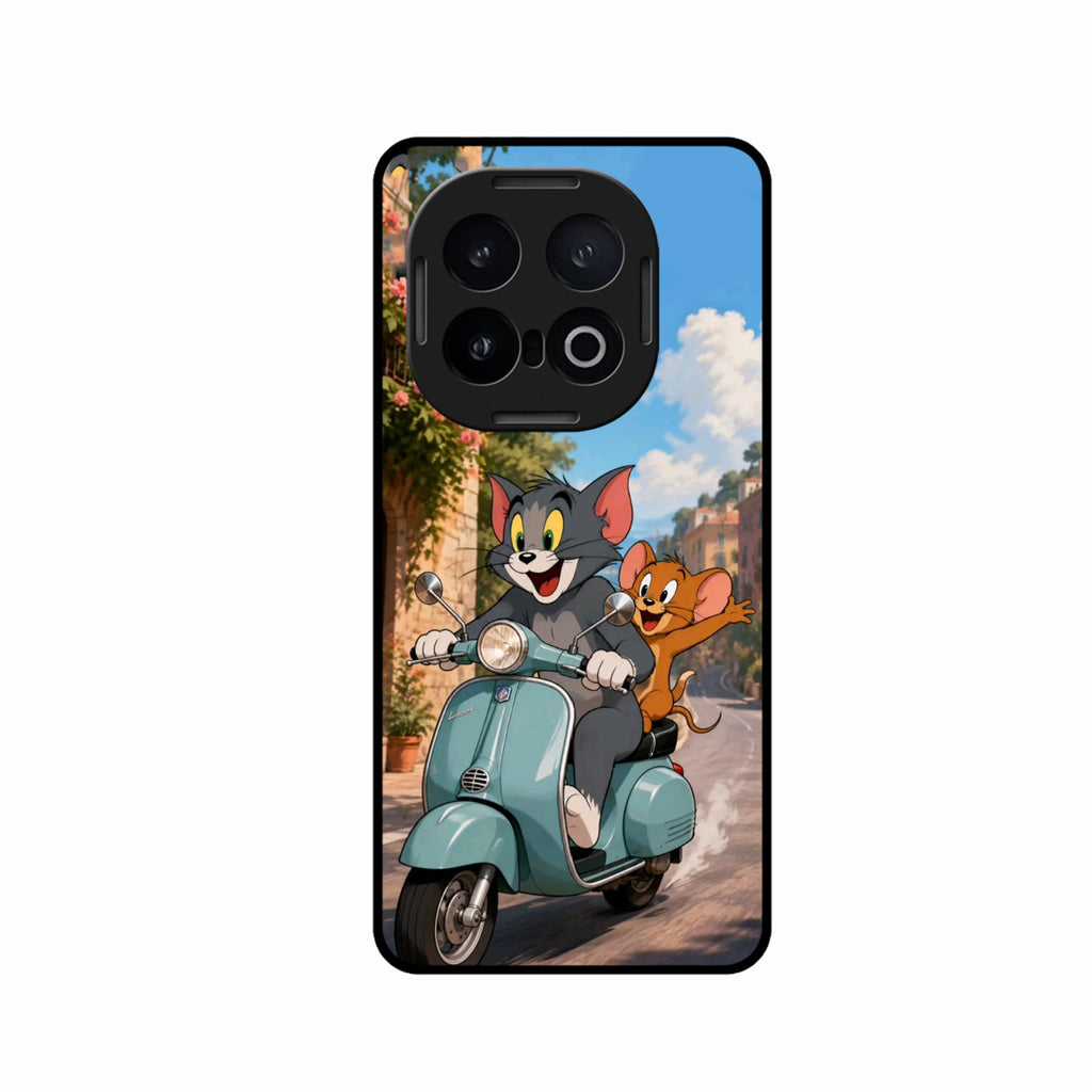 Cartoon Scooter Adventure Premium Glass Phone Case for iQOO 13 5G