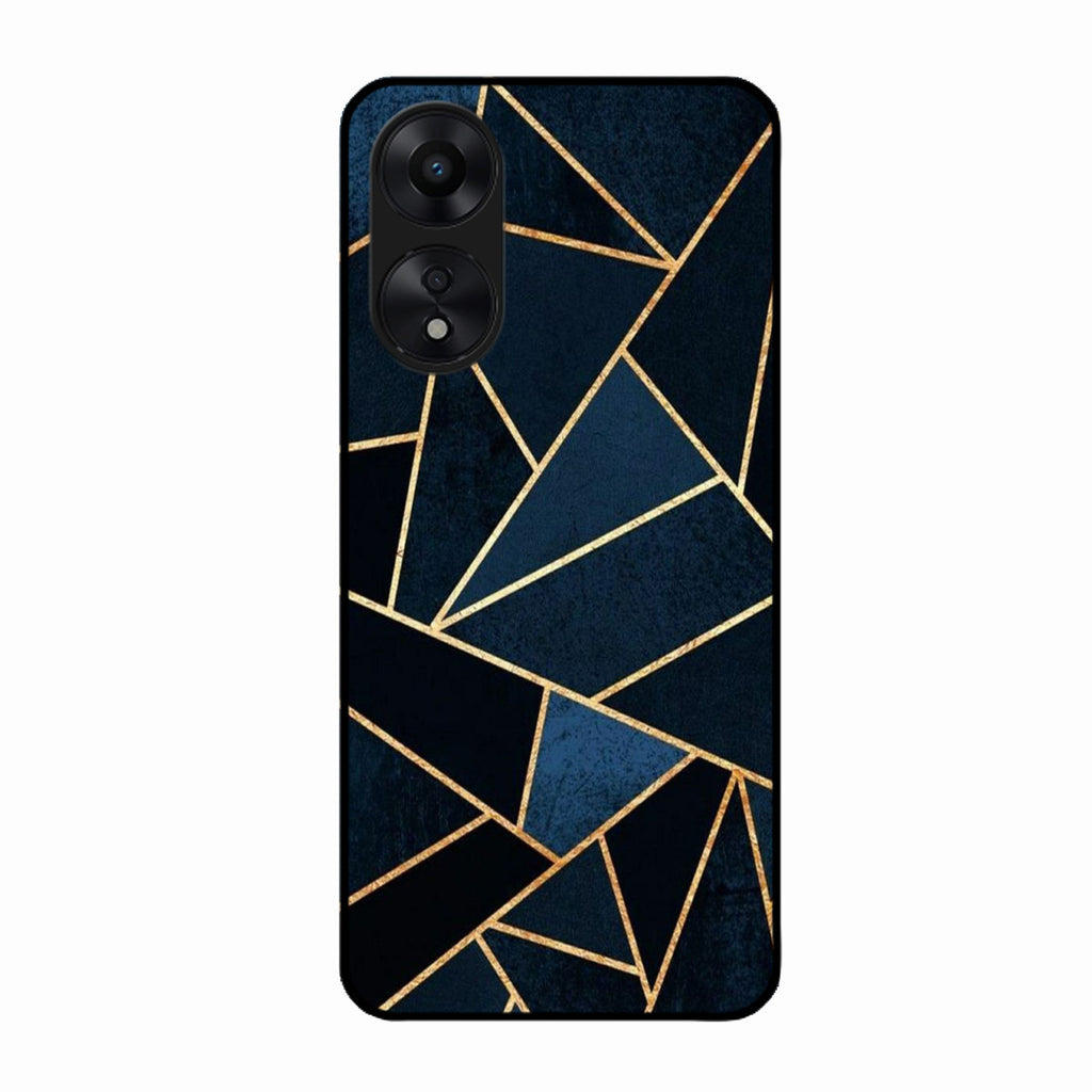 Midnight Gold Geometric Premium Glass Phone Case for Oppo A78 5G