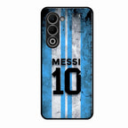 Blue Stripes Number 10 Football Glass Phone Case for Oppo A5 5G