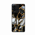 Black Gold Marble Glass Phone Case for iQOO 9T 5G