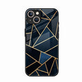 Midnight Gold Geometric Premium Glass Phone Case for iPhone 15 Plus