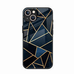 Midnight Gold Geometric Premium Glass Phone Case for iPhone 15 Plus