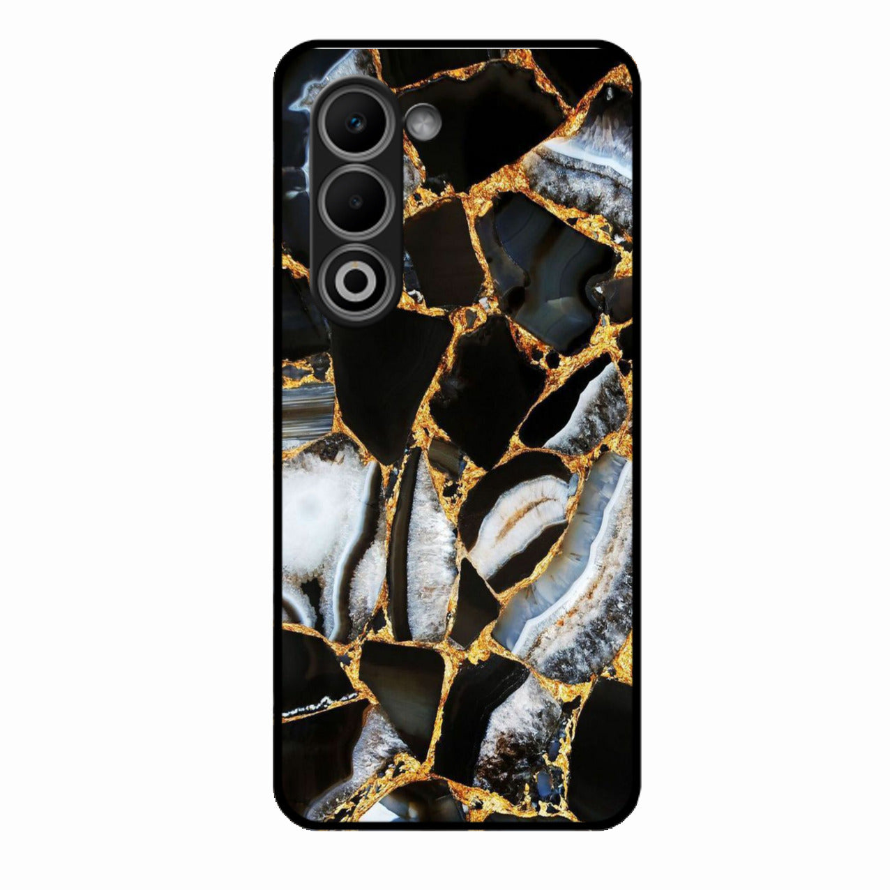 Black Gold Marble Glass Phone Case for Oppo K13X 5G