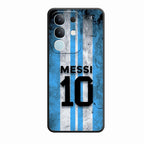 Blue Stripes Number 10 Football Glass Phone Case for Vivo Y31 Pro 5G