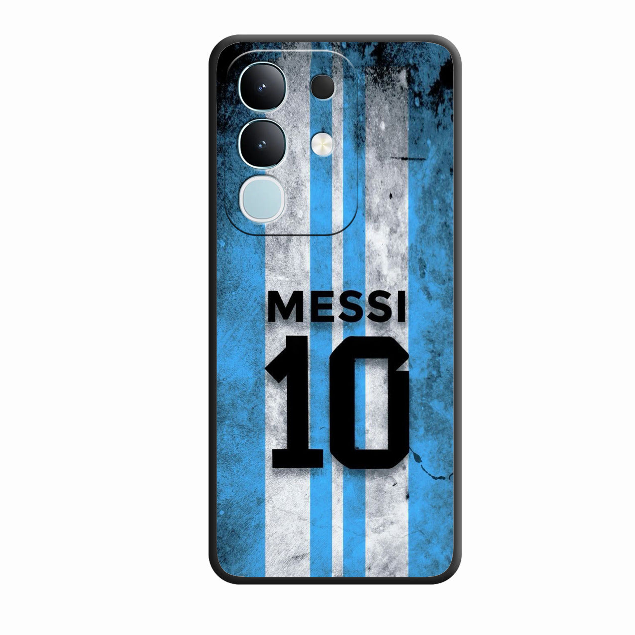 Blue Stripes Number 10 Football Glass Phone Case for Vivo Y31 Pro 5G
