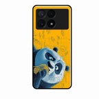 Cute Panda Sketch Premium Glass Phone Case for Poco X6 Pro 5G