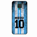 Blue Stripes Number 10 Football Glass Phone Case for Redmi Note 10 Lite