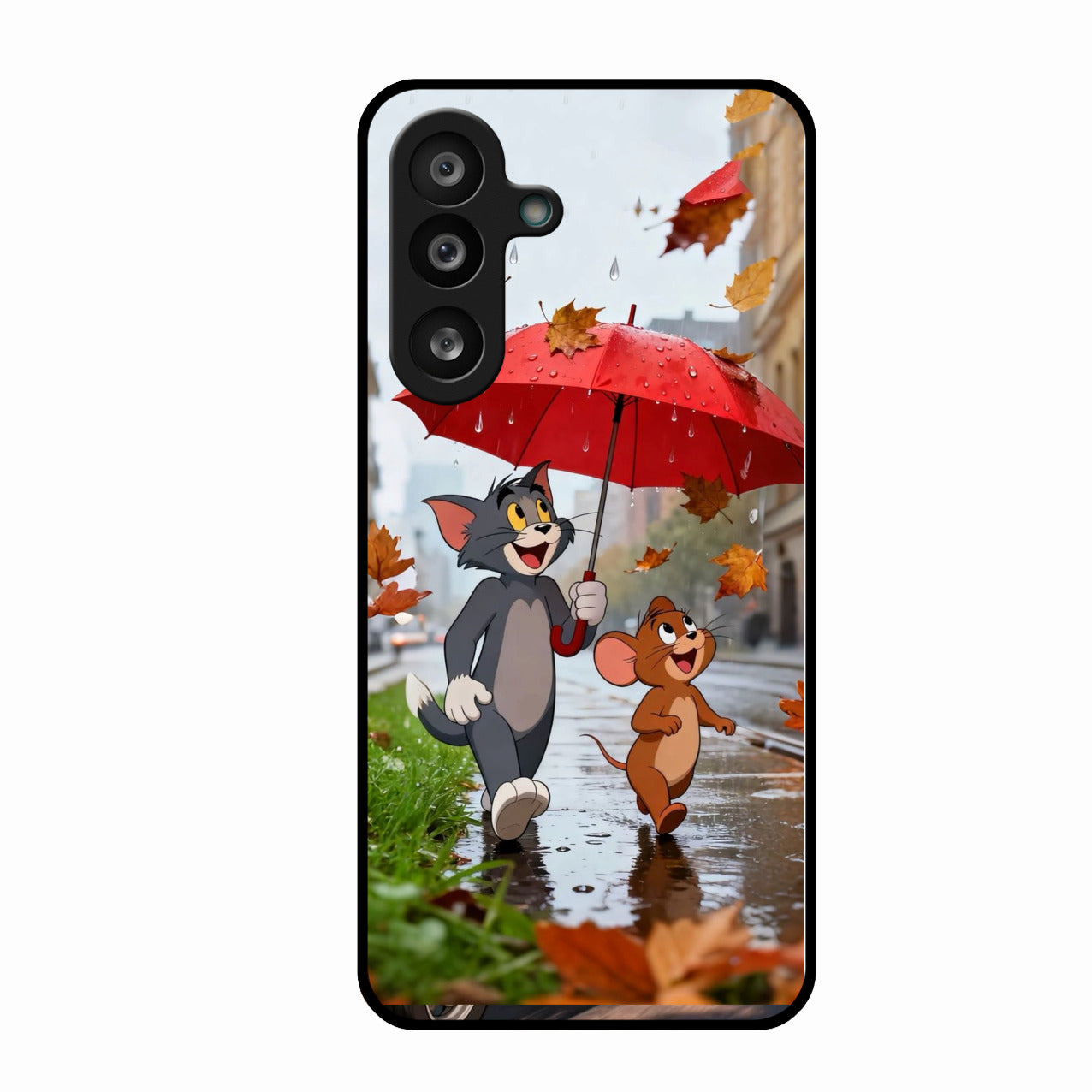Rainy Day Cartoon Glass Phone Case for Samsung Galaxy M56 5G