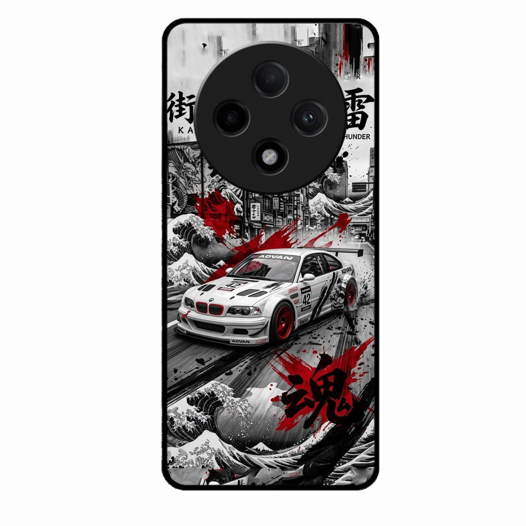 Japanese Wave Drift Racing Premium Glass Phone Case for Oppo F27 Pro Plus 5G