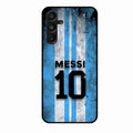 Blue Stripes Number 10 Football Glass Phone Case for Samsung Galaxy A16 5G