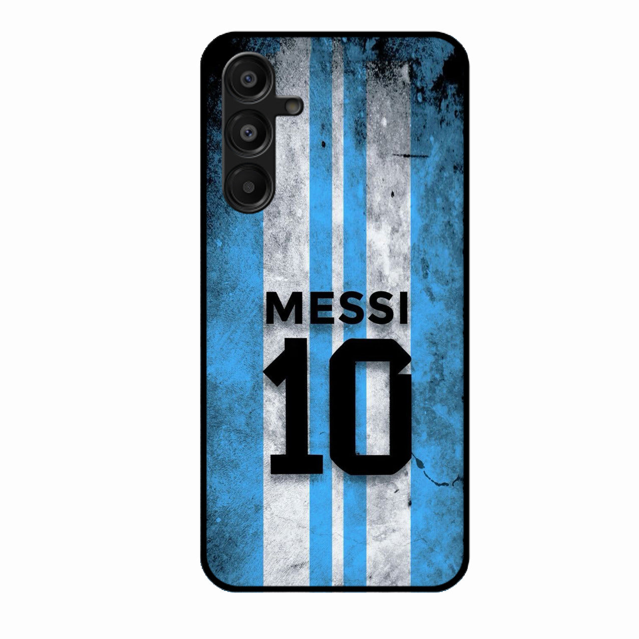 Blue Stripes Number 10 Football Glass Phone Case for Samsung Galaxy A16 5G