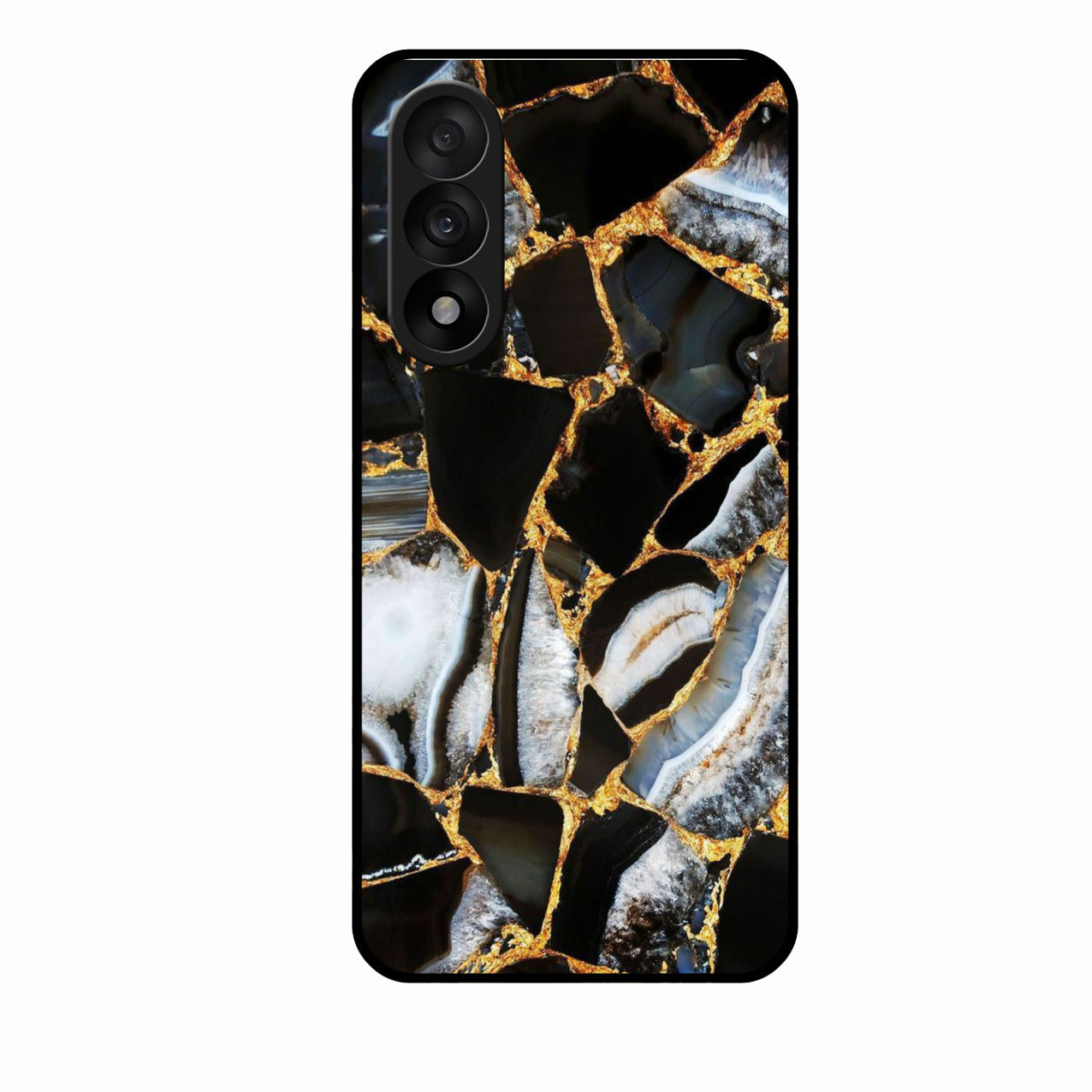 Black Gold Marble Glass Phone Case for Oneplus Nord 5 5G