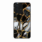 Black Gold Marble Glass Phone Case for Vivo V23 5G