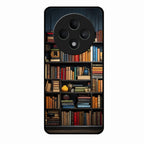 Colorful Bookshelf Art Glass Case Cover for Oppo F27 5G