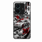 Japanese Wave Drift Racing Premium Glass Phone Case for Vivo T1 Pro 5G