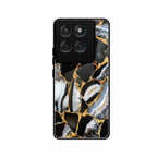 Black Gold Marble Glass Phone Case for Motorola Edge 60 Stylus 5G