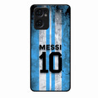 Blue Stripes Number 10 Football Glass Phone Case for Oppo Reno 7 5G