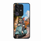 Cartoon Scooter Adventure Premium Glass Phone Case for Vivo T4X 5G