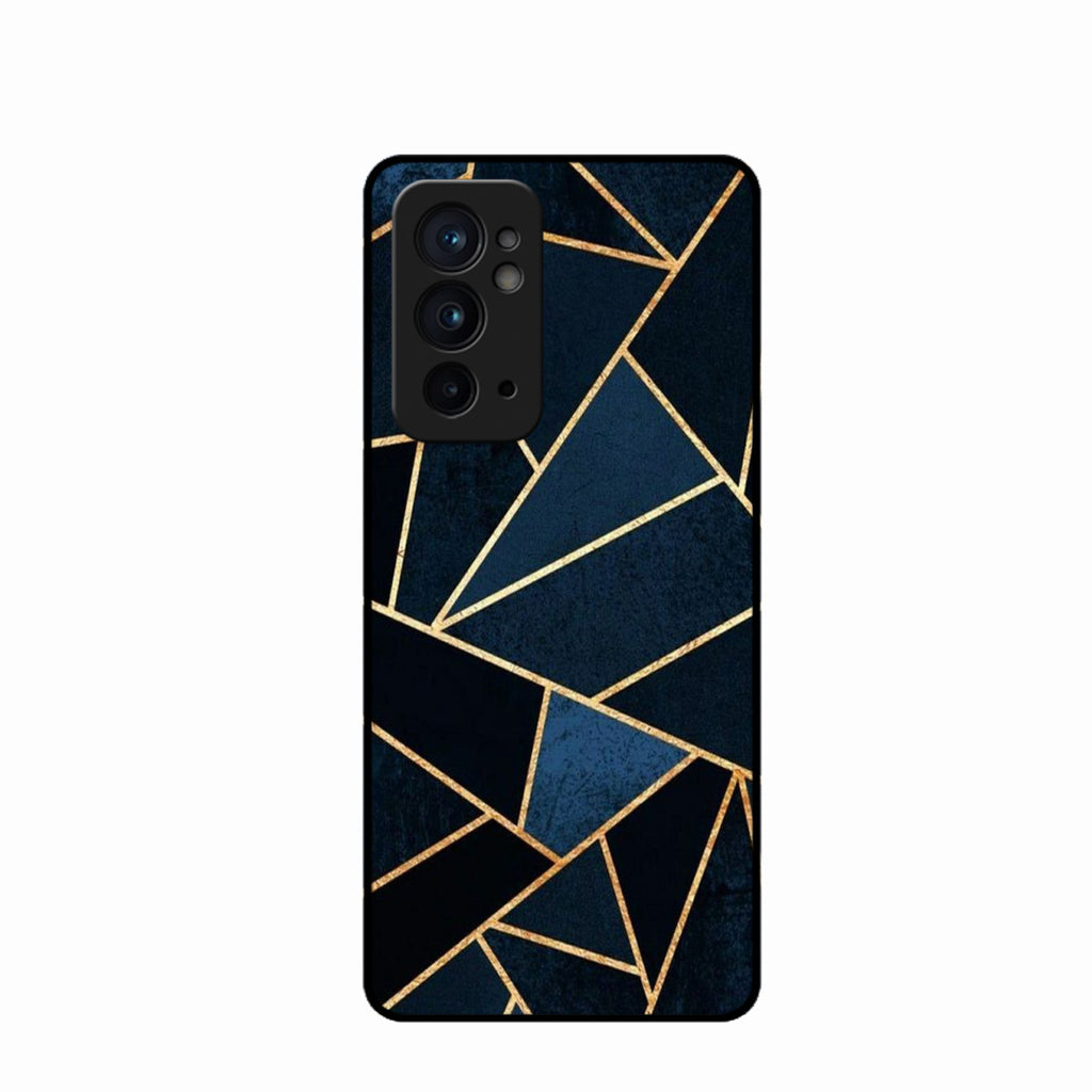 Midnight Gold Geometric Premium Glass Phone Case for Oneplus 9Rt 5G