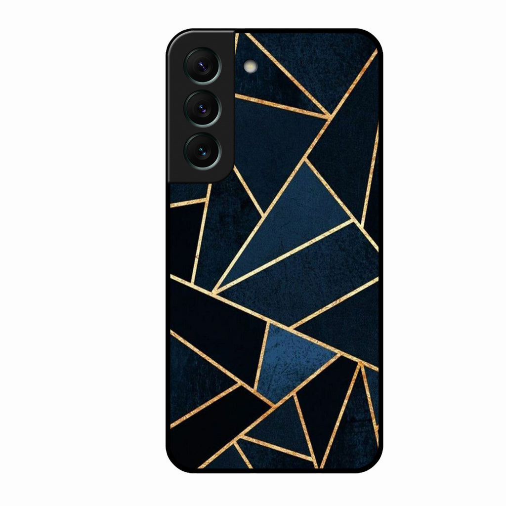 Midnight Gold Geometric Premium Glass Phone Case for Samsung Galaxy S22 5G