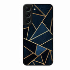 Midnight Gold Geometric Premium Glass Phone Case for Samsung Galaxy S22 5G