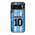 Blue Stripes Number 10 Football Glass Phone Case for Google Pixel 10 Pro