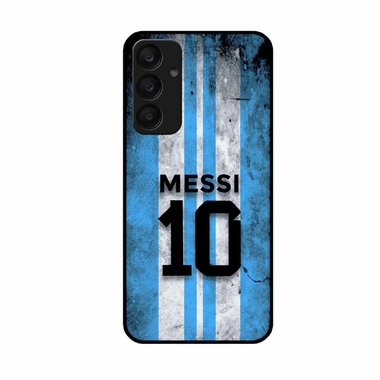 Blue Stripes Number 10 Football Glass Phone Case for Samsung Galaxy A25 5G