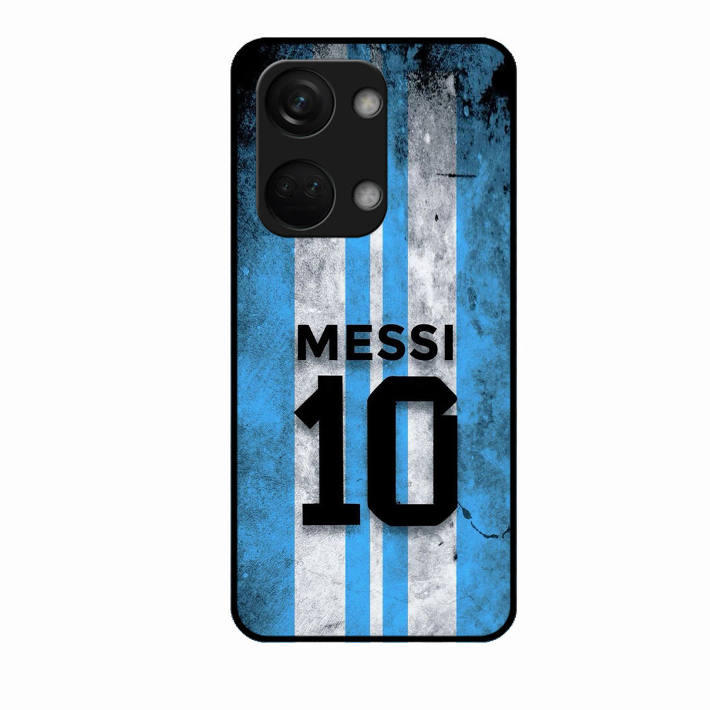 Blue Stripes Number 10 Football Glass Phone Case for Oneplus Nord 3 5G