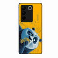 Cute Panda Sketch Premium Glass Phone Case for Vivo V27 5G