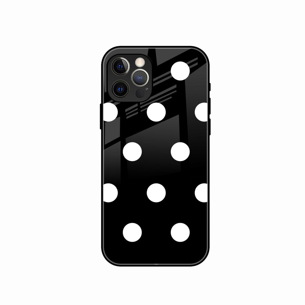 Classic Polka Dot Glass Phone Case for iPhone 15 Pro Max