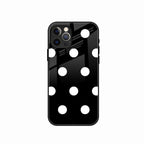 Classic Polka Dot Glass Phone Case for iPhone 15 Pro Max